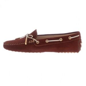 Women’s Tod’s Gommino Suede Maroon Loafers Sz 37.5